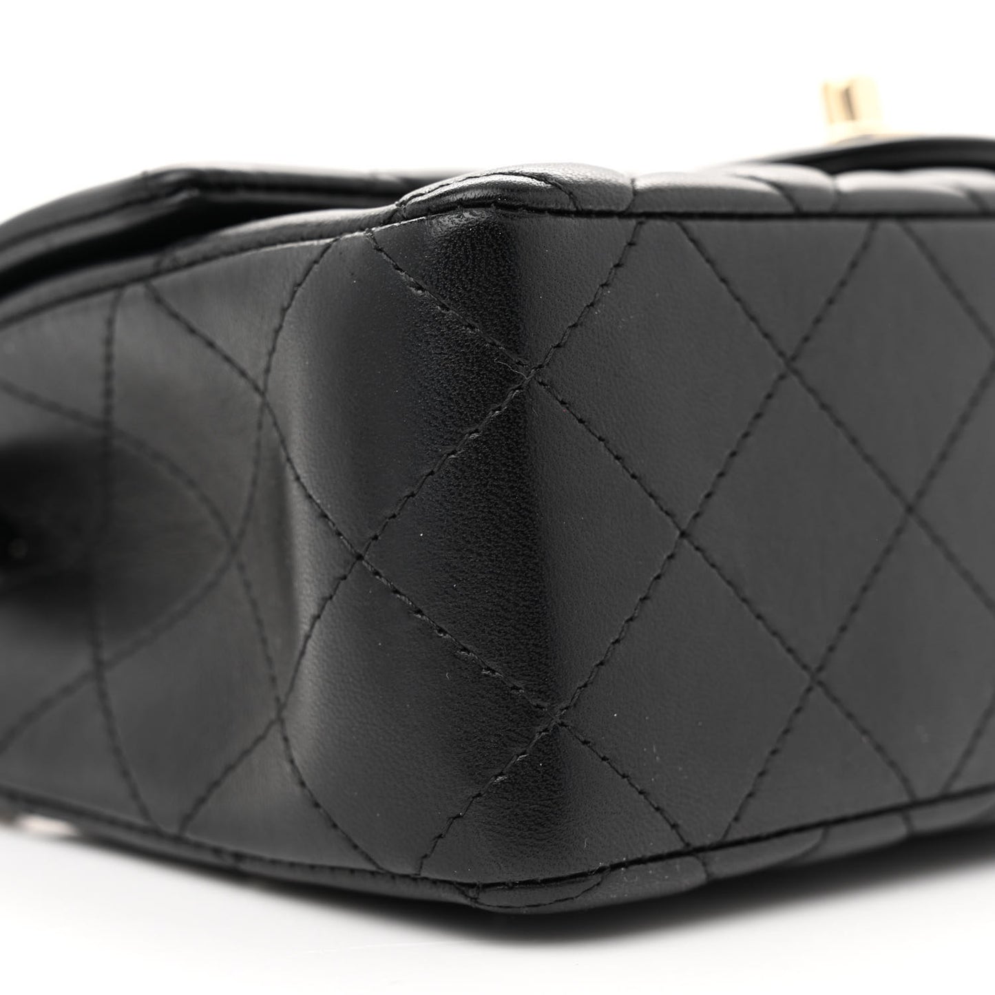 Lambskin Quilted Mini Rectangular Flap Black