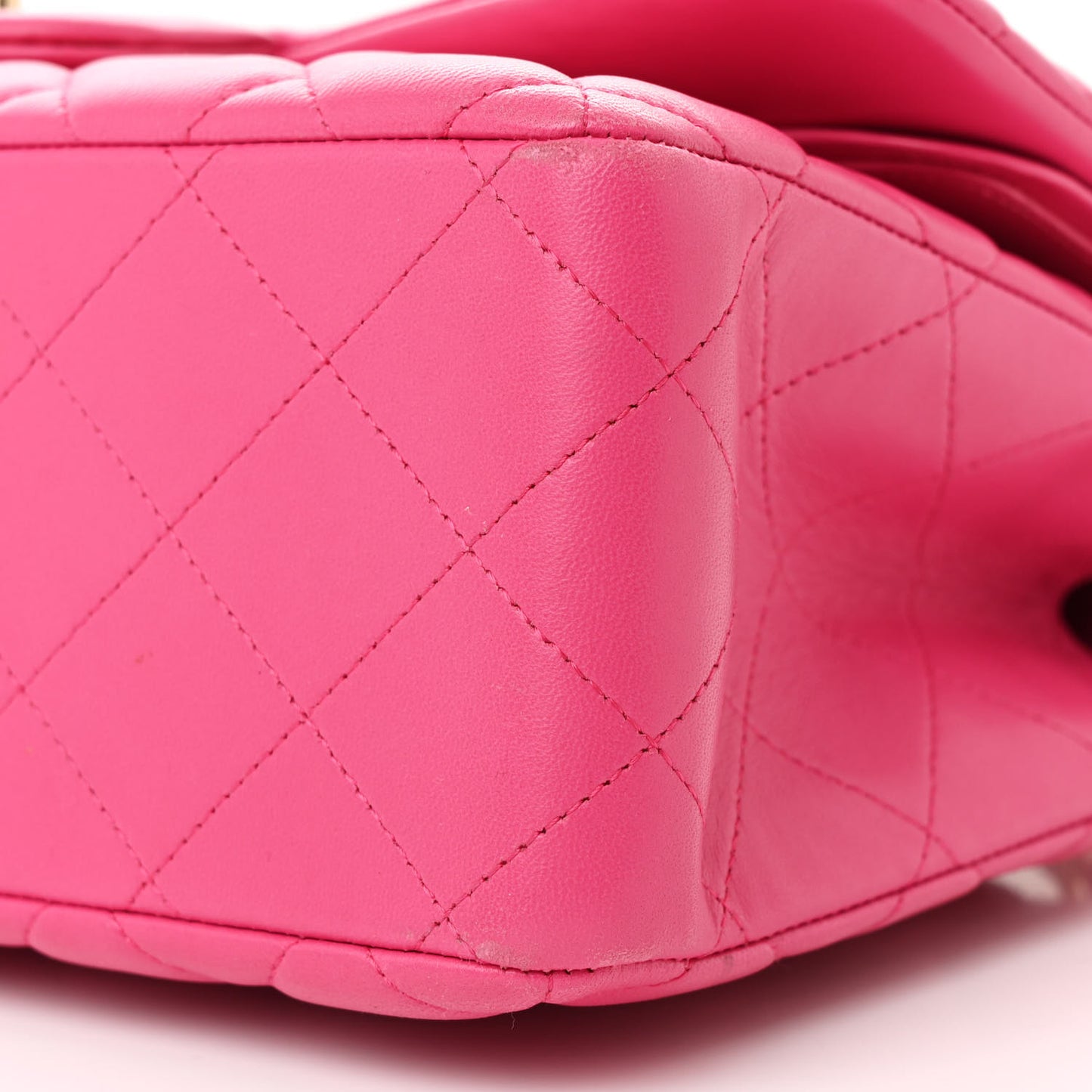 Lambskin Quilted Jumbo Double Flap Dark Pink