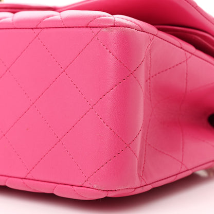 Chanel Lambskin Quilted Jumbo Double Flap Dark Pink 10 of 13
