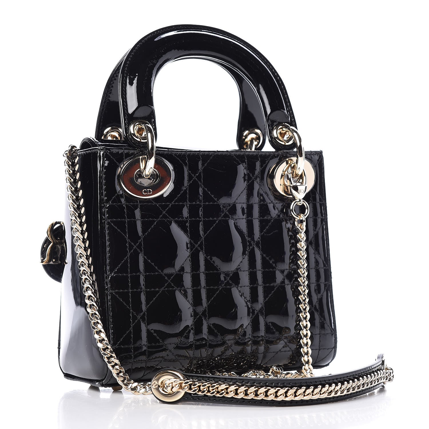 Christian Dior Patent Cannage Mini Lady Dior Black 3 of 9