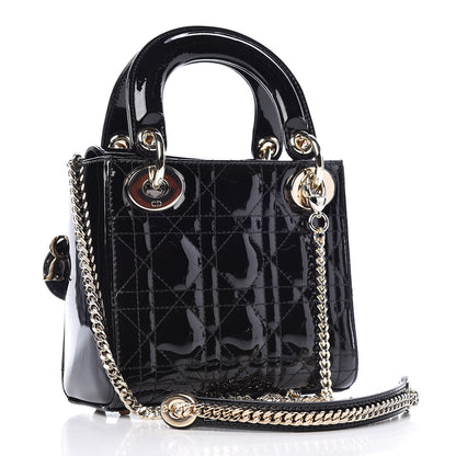 Christian Dior Patent Cannage Mini Lady Dior Black 3 of 9