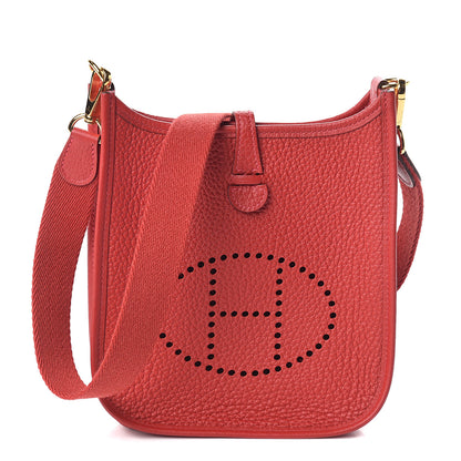 Hermes Taurillon Clemence Evelyne TPM Rouge Casaque 1 of 9