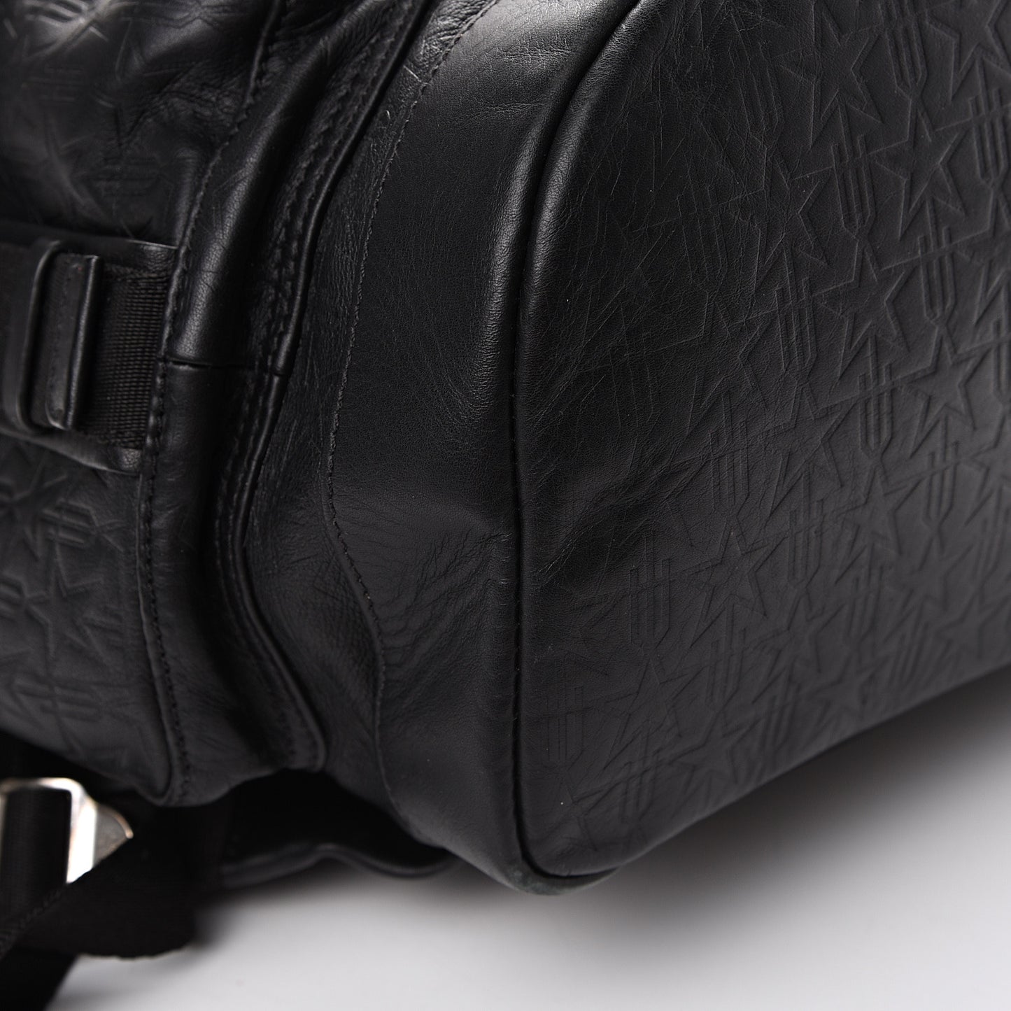 Calfskin Star Embossed Obsedia Backpack Black