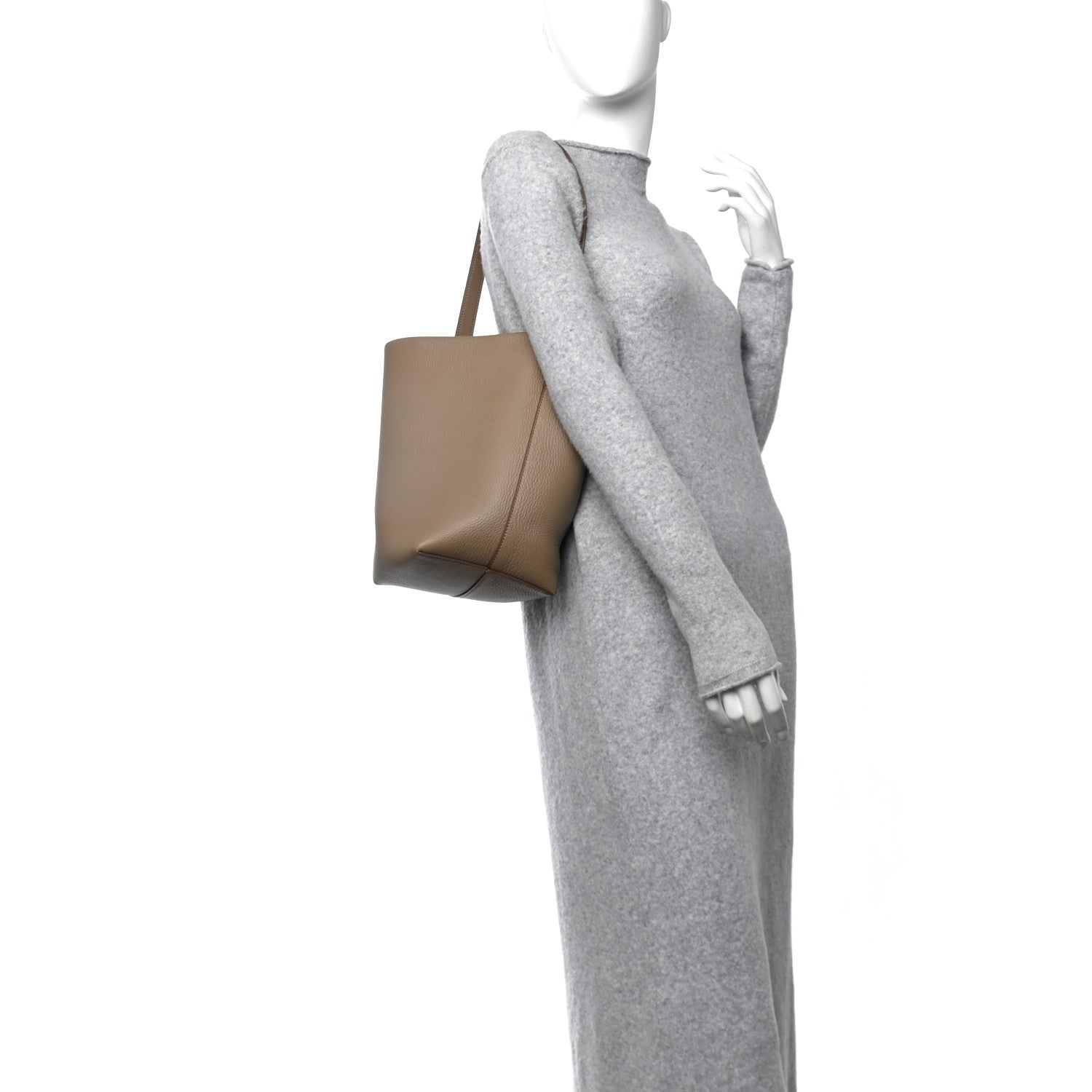The Row Grained Calfskin Medium N/S Park Tote Dark Taupe 2 of 10