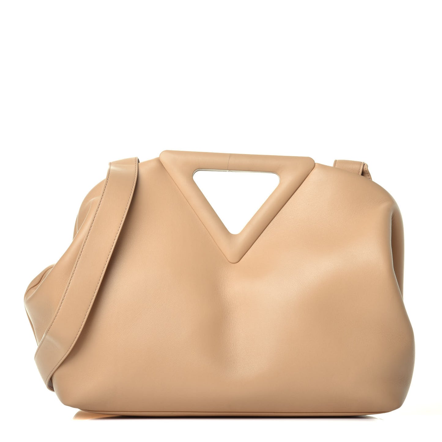 Calfskin Large The Point Triangle Bag Almond