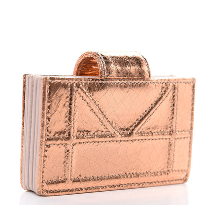 Christian Dior Ceramic Effect Deerskin Diorama Gussetted Card Holder Gold 3 of 10