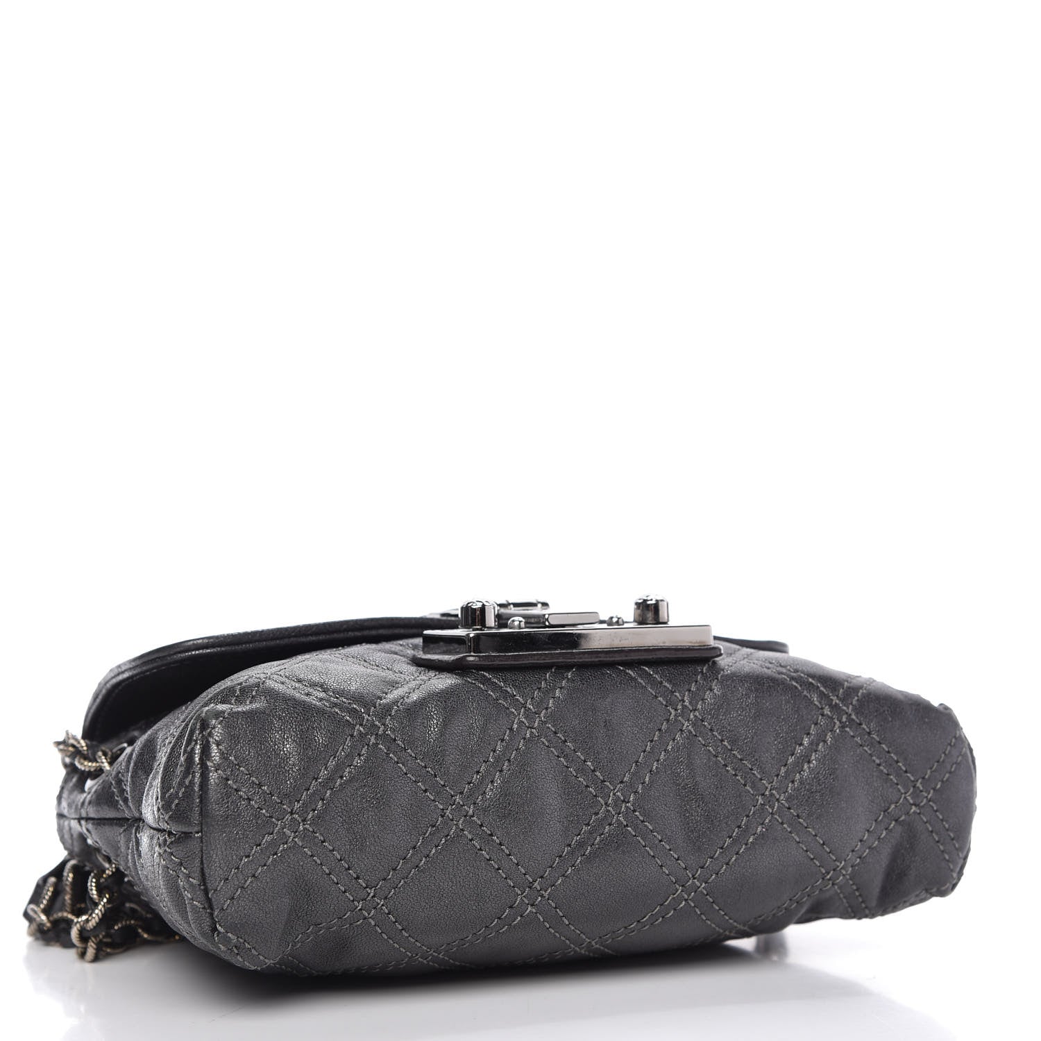 Marc Jacobs Metallic Lambskin Baroque Single Flap Grey 4 of 10