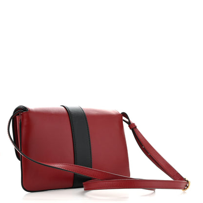 Gucci Vitello Palmellato Lux Bi-Color Small Arli Flap Shoulder Bag New Cherry Red Black 3 of 14