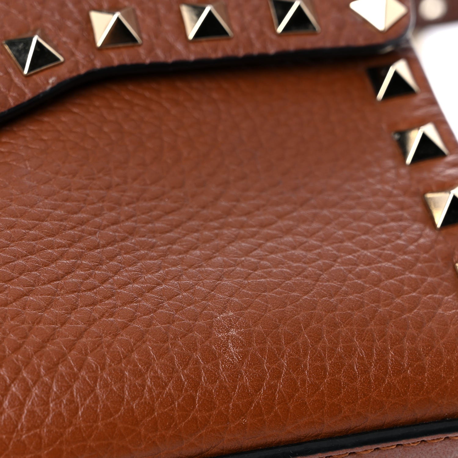 Valentino Garavani Pebbled Calfskin Medium Rockstud Flip Lock Crossbody Bag Saddle Brown 12 of 18