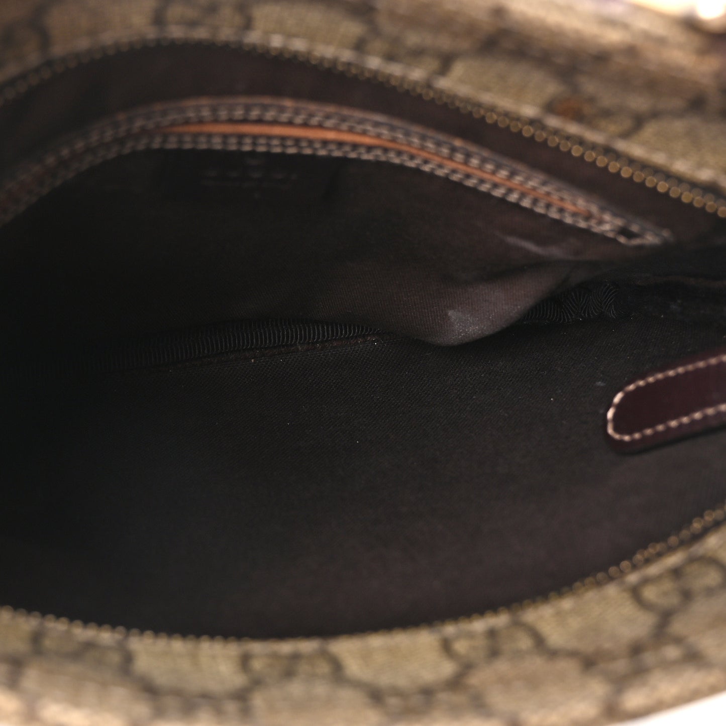 GG Supreme Monogram Small Flat Messenger Bag Dark Brown