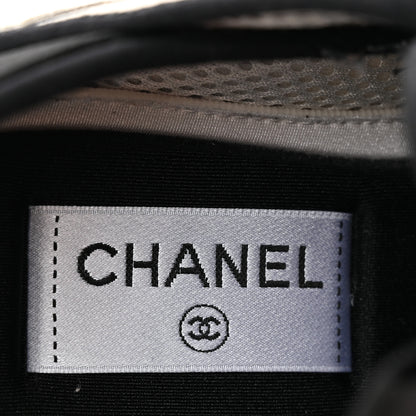 Chanel Velvet Calfskin Mixed Fibers CC Sneakers 36 Ivory Black 9 of 16