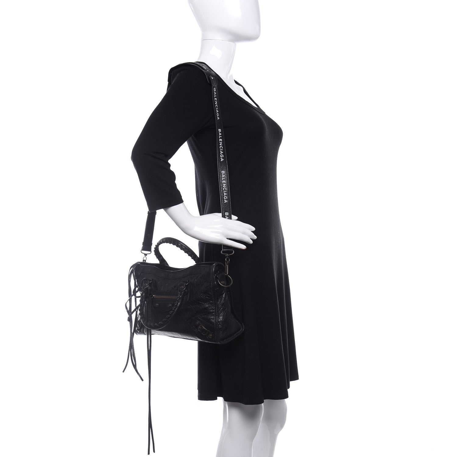 Balenciaga Agneau Classic Hardware S City Logo Strap Black 2 of 9