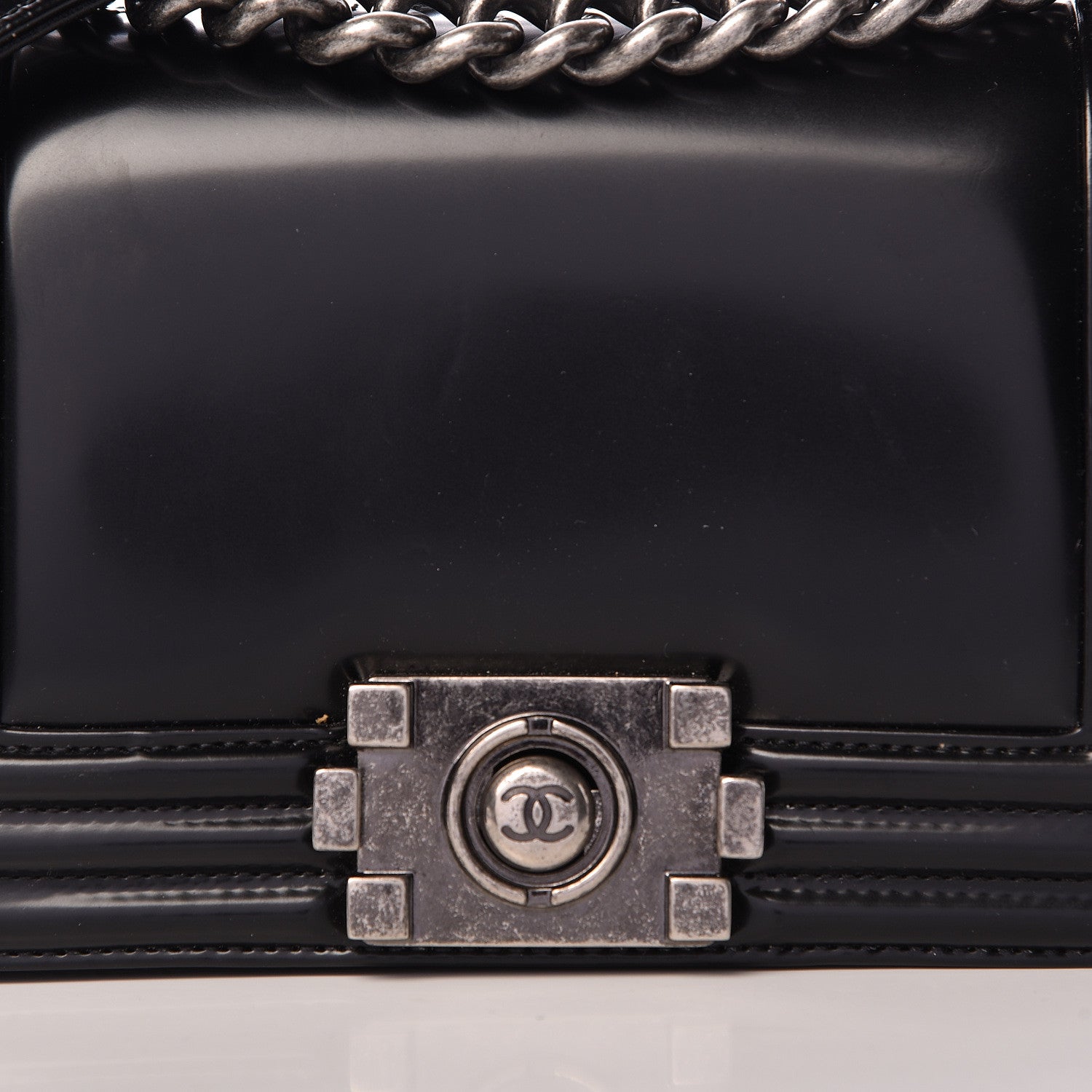 Chanel Glazed Calfskin Small Boy Flap Black 12 of 13