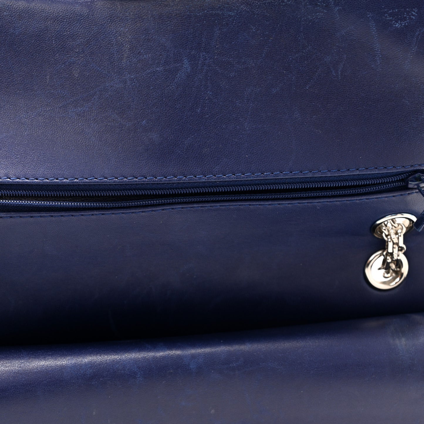 Distressed Patent Quilted 2.55 Reissue 226 Flap Navy