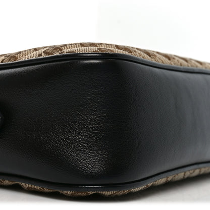 Gucci Monogram Matelasse Diagonal Small GG Marmont Chain Shoulder Bag Beige Black 9 of 10