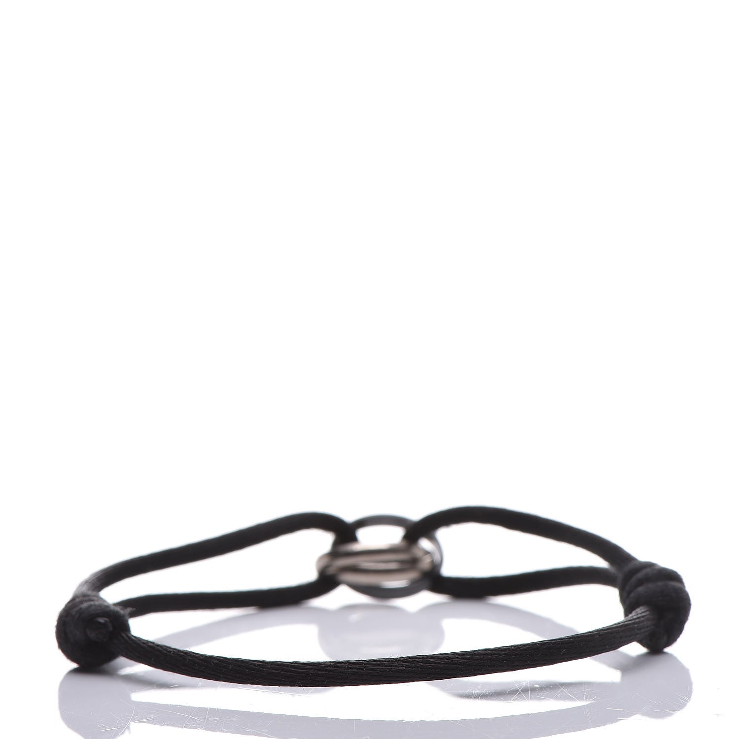 Cartier 18K White Gold Ceramic Trinity Cord Bracelet Black 3 of 8
