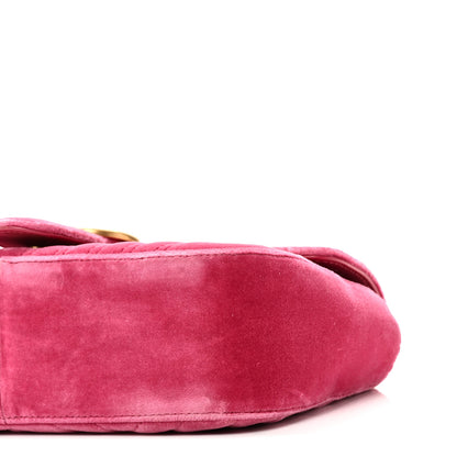 Gucci Velvet Matelasse Small GG Marmont Shoulder Bag Light Raspberry Rose 10 of 10