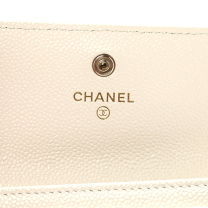 Chanel Caviar Quilted Multi Chain CC Flap Card Holder White 6 of 10