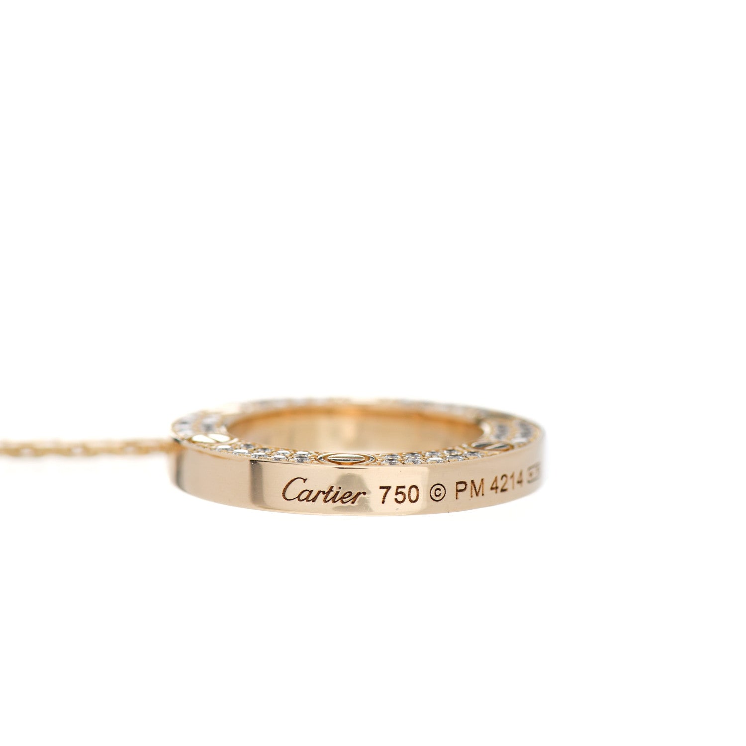 Cartier 18K Yellow Gold Diamond LOVE Paved Necklace 5 of 6