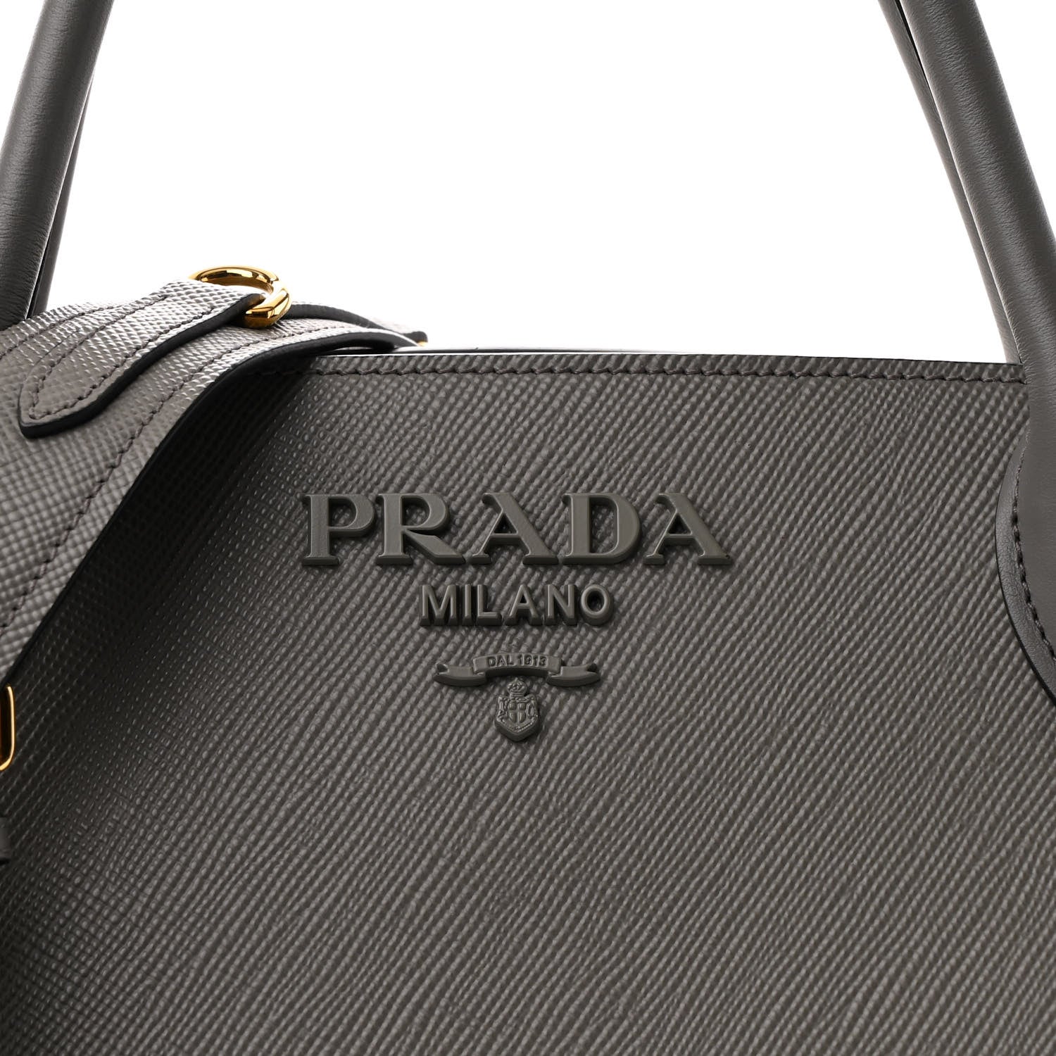 Prada Saffiano Cuir Calfskin Medium Monochrome Top Handle Tote Ardesia 8 of 11
