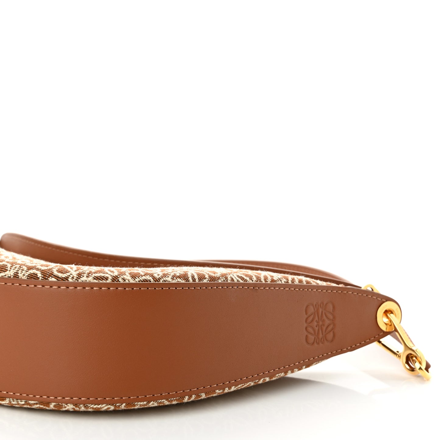 Jacquard Anagram Calfskin Small Luna Bag Tan Pecan
