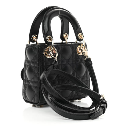 Christian Dior Lambskin Cannage Micro Lady Dior Black 2 of 9
