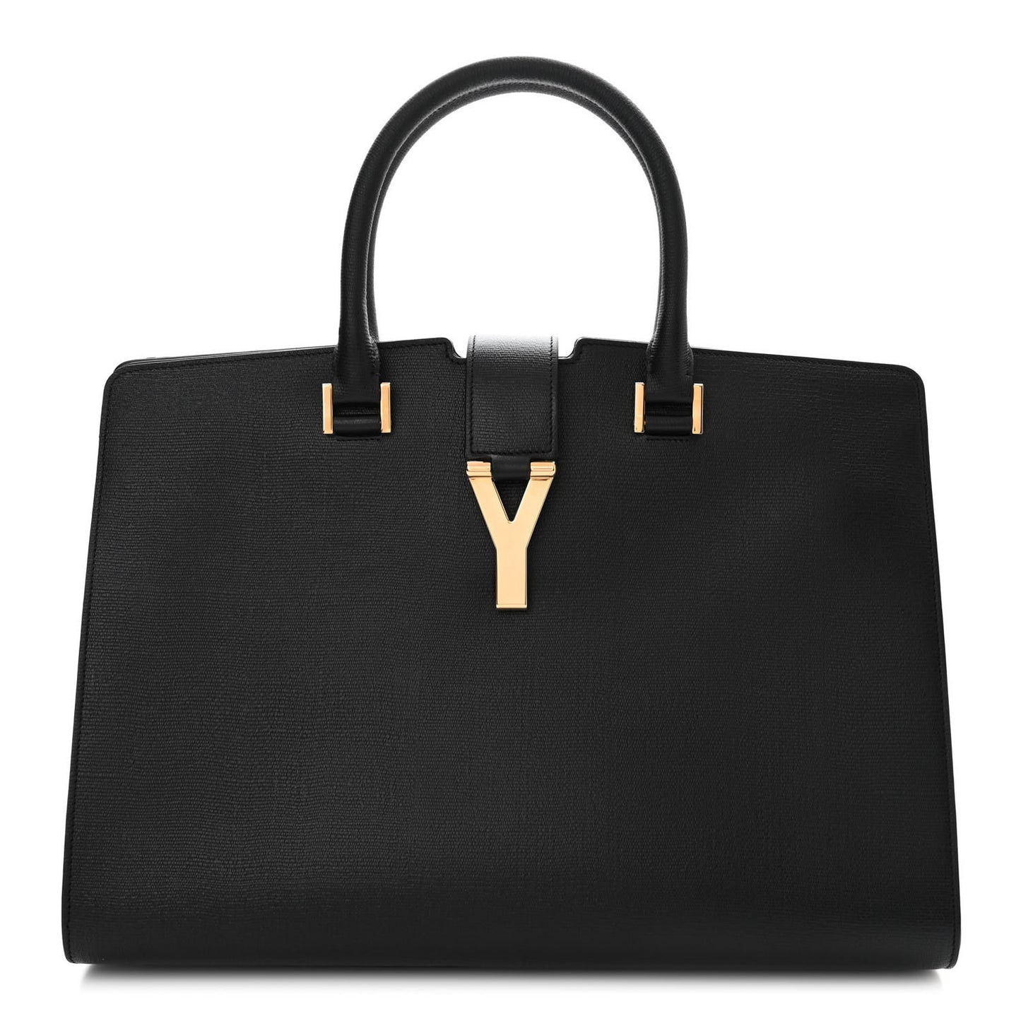 Textured Calfskin Medium Classic Y Cabas Black