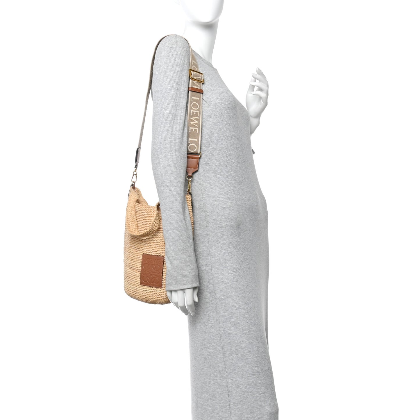 Raffia Mini Slit Tote Bag Natural Tan