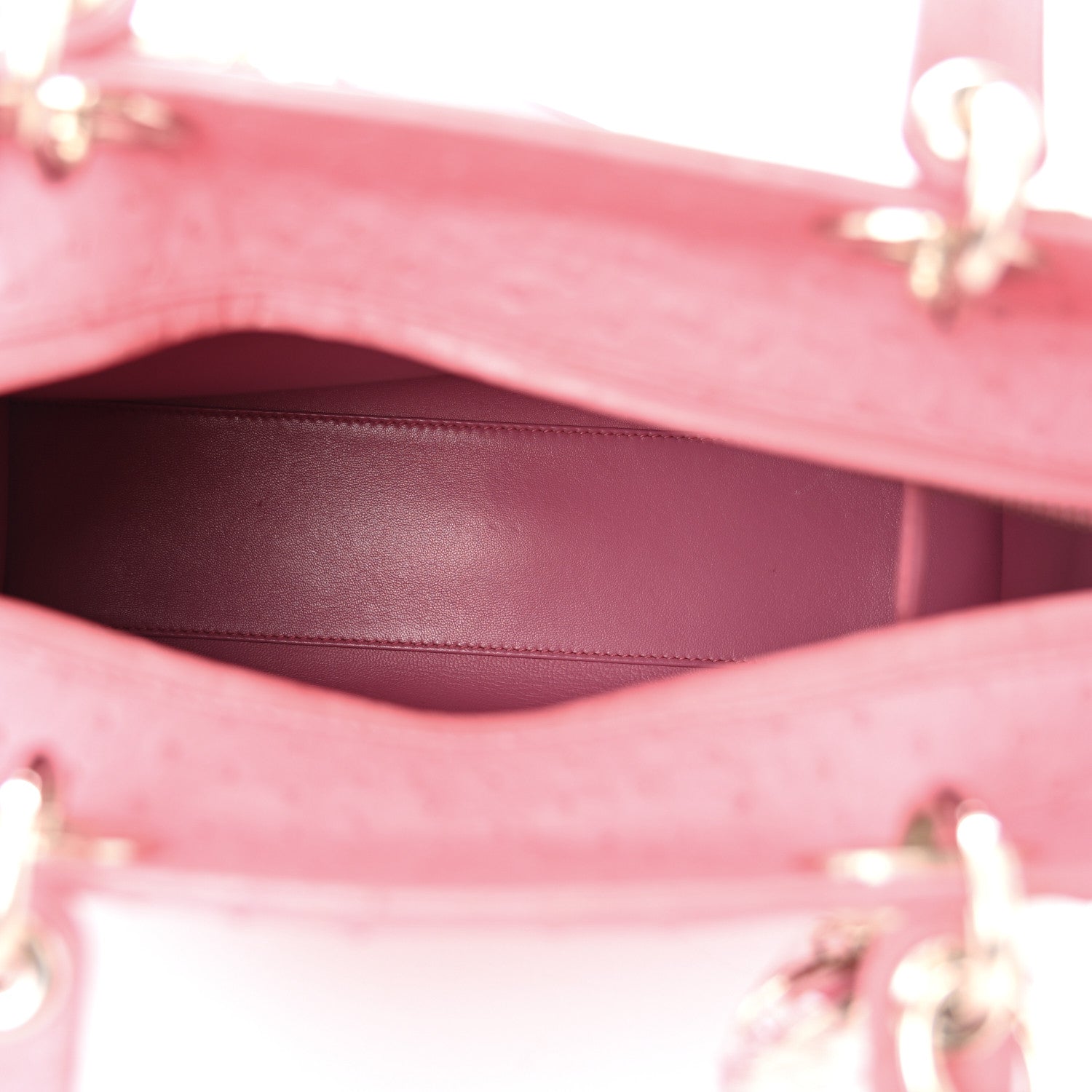 Christian Dior Ostrich Large Lady Dior Pink 5 of 14