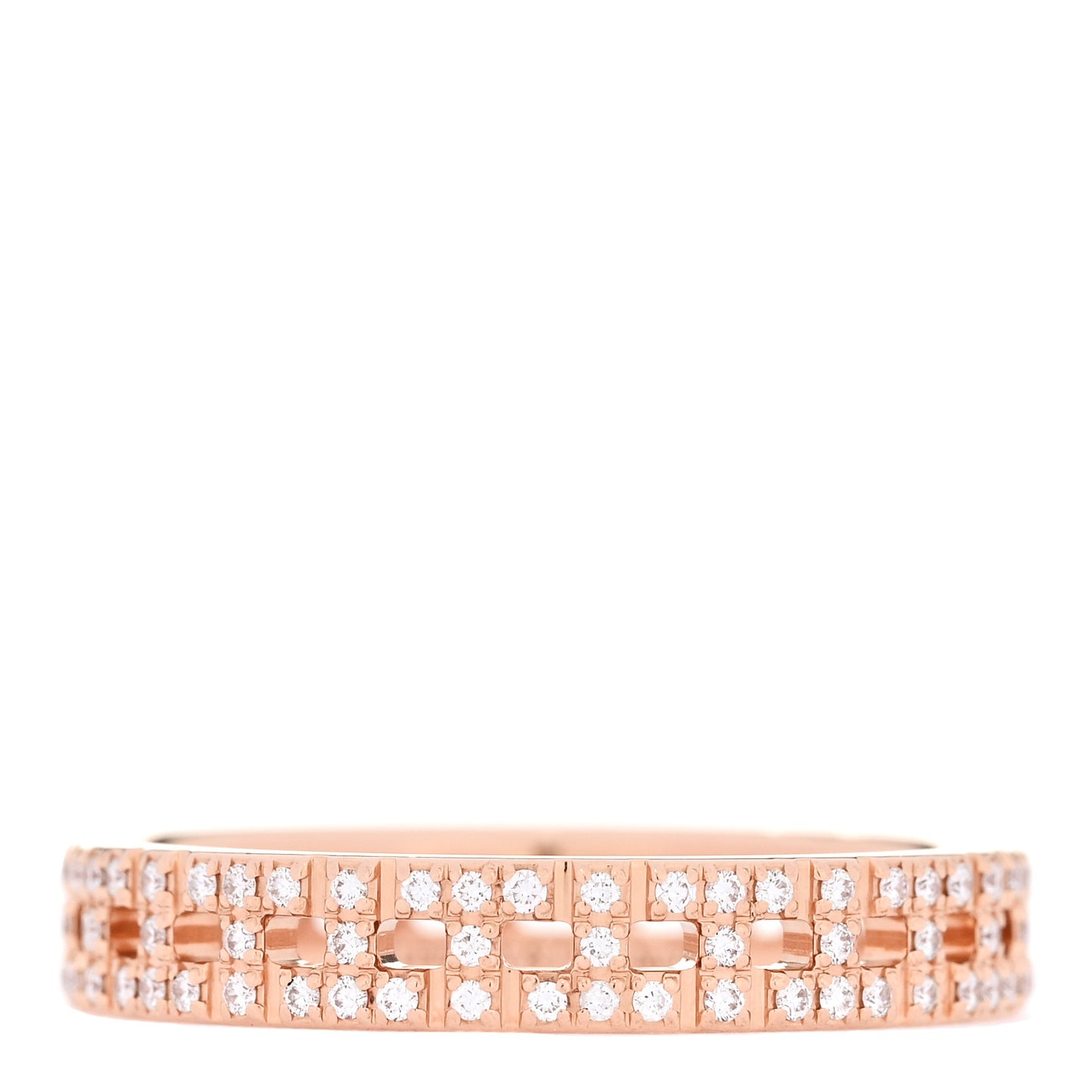 18K Rose Gold Diamond Narrow T True Band Ring 54 6.75