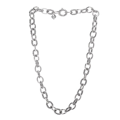 David Yurman Sterling Silver 10mm Medium Oval Link Necklace 3 of 5
