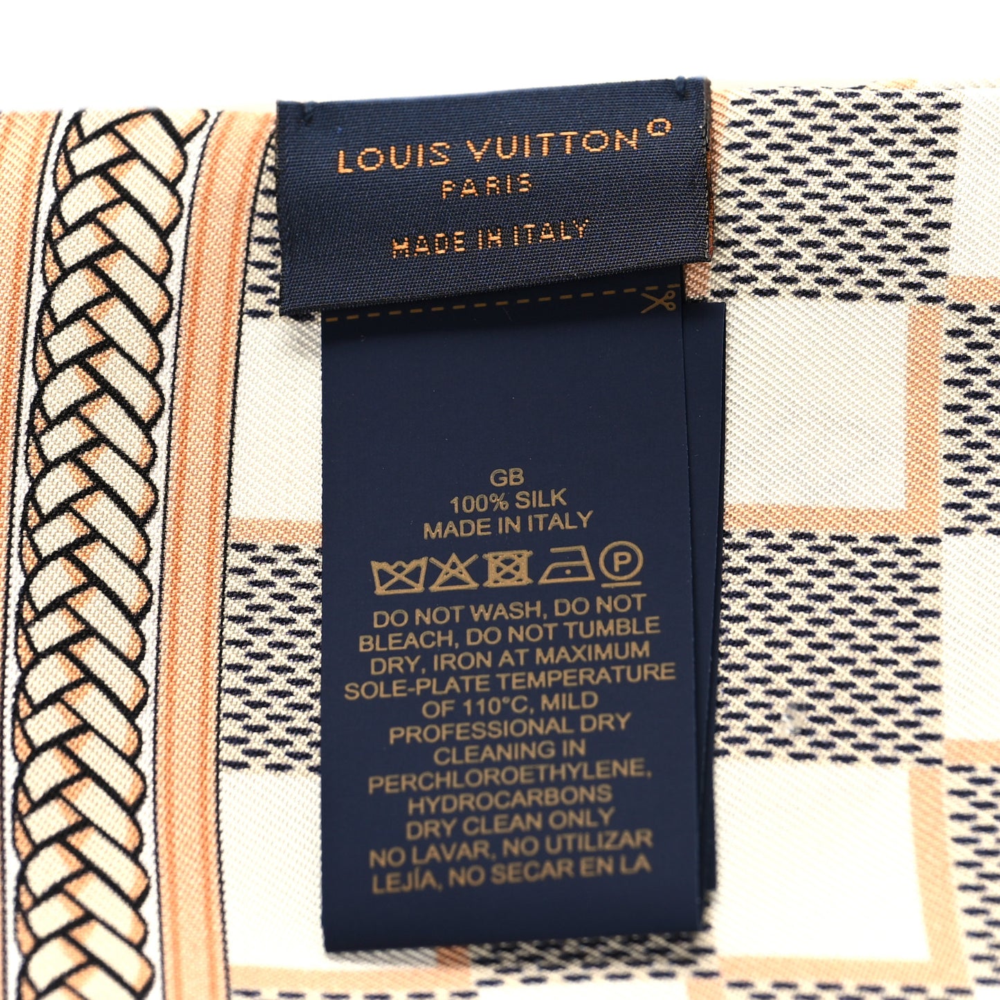 Silk Damier Azur Infinity Bandeau Azure Blue