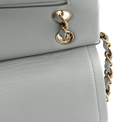 Chanel Lambskin Quilted Medium Double Flap Light Blue 11 of 12