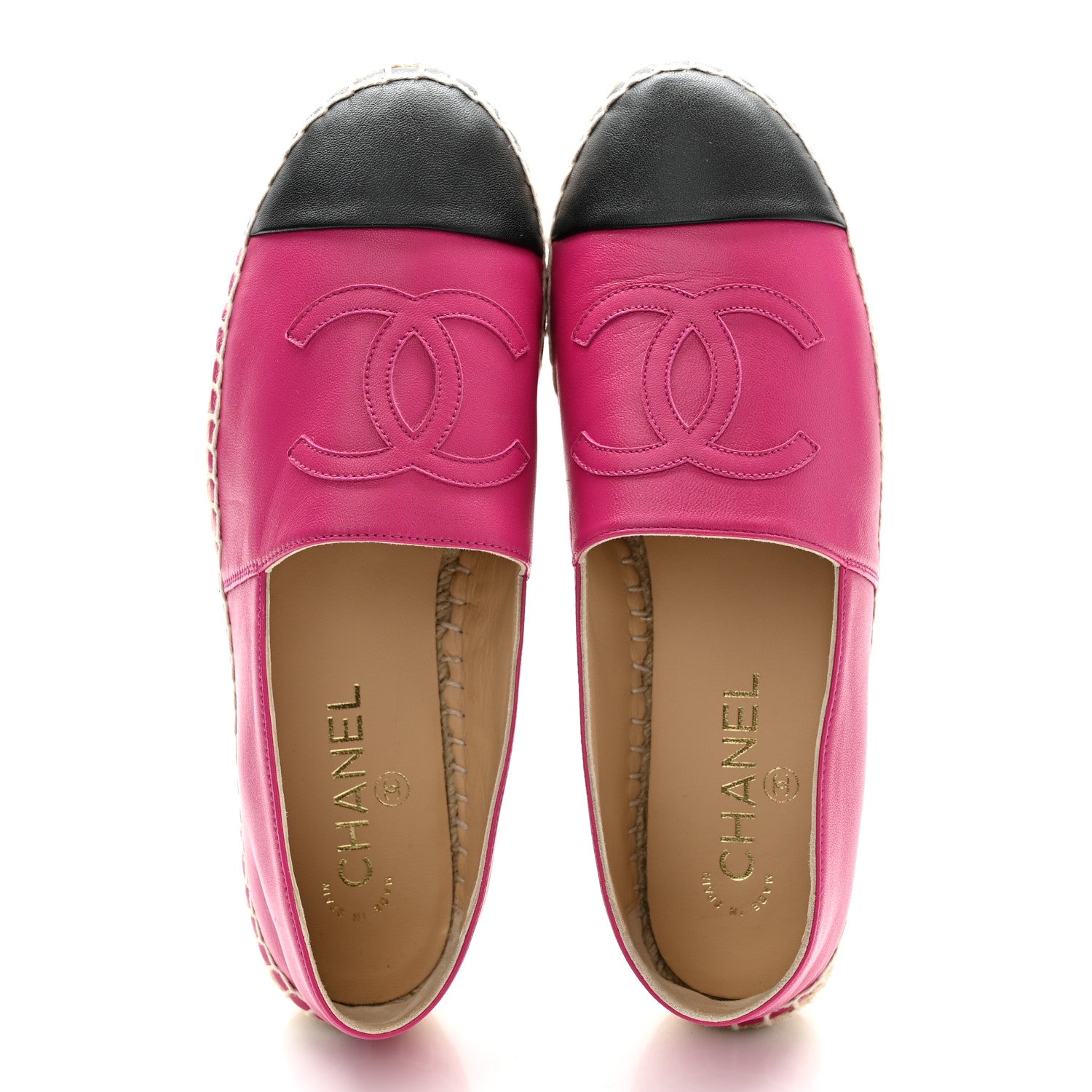 Chanel Lambskin CC Espadrilles 39 Fuchsia Black 5 of 11