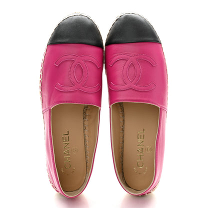 Chanel Lambskin CC Espadrilles 39 Fuchsia Black 5 of 11