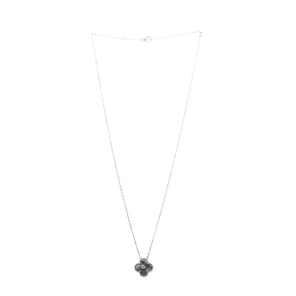 Van Cleef & Arpels 18K Rose Gold Diamond Grey Mother of Pearl Vintage Alhambra Pendant Necklace 3 of 8