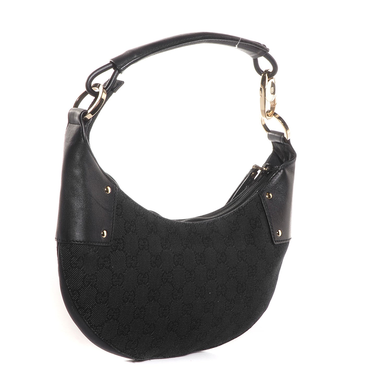 Denim Monogram Half Moon Hobo Black