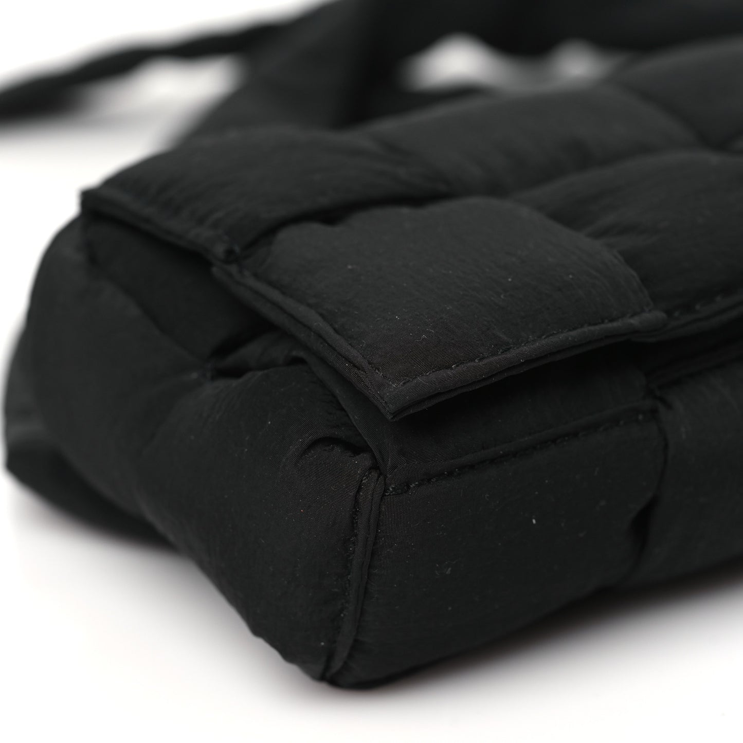 Nylon Intrecciato Padded Tech Mini Cassette Belt Bag Black