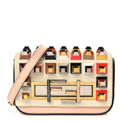 Fendi Vitello Dolce Calf Hair Studded Mini 3Baguette Shoulder Bag Light Pink 1 of 11