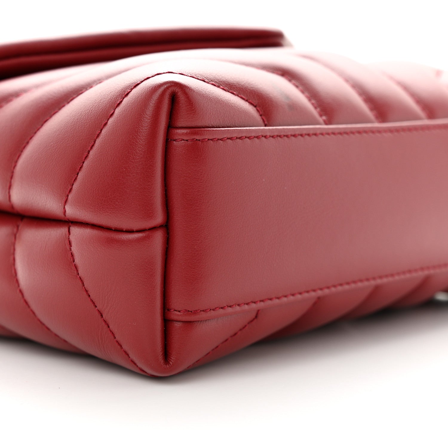 Saint Laurent Calfskin Y Quilted Monogram Toy Loulou Monogram Crossbody Bag Red 9 of 11