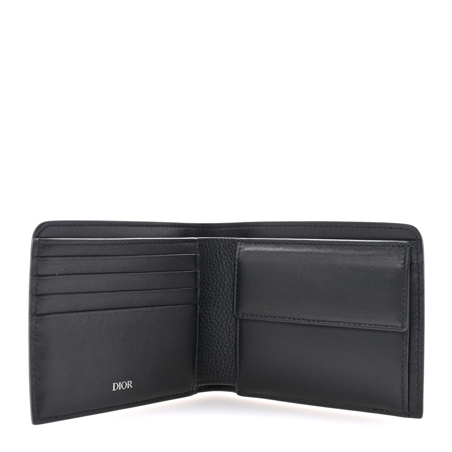 Grained Calfskin Bi-Fold Wallet Black