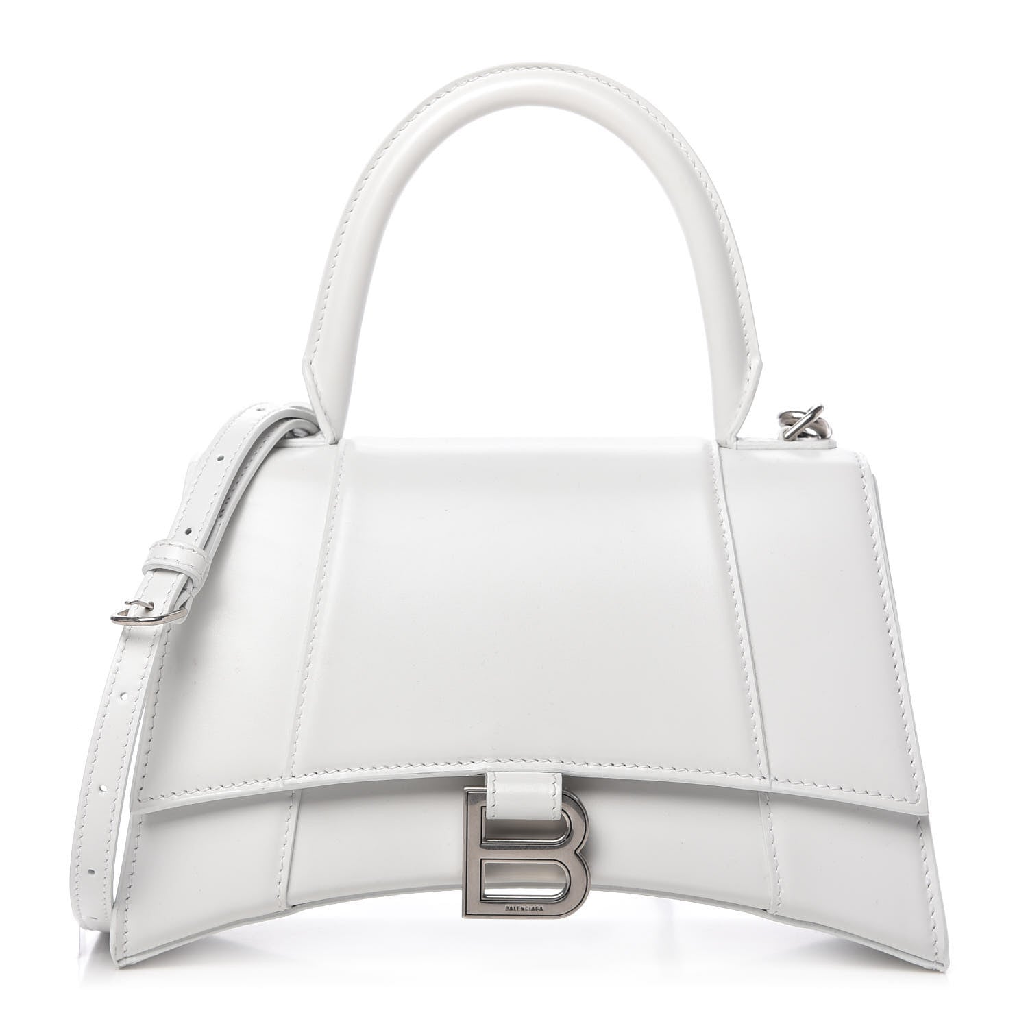 Balenciaga Shiny Box Calfskin Small Hourglass Top Handle Bag White 1 of 8