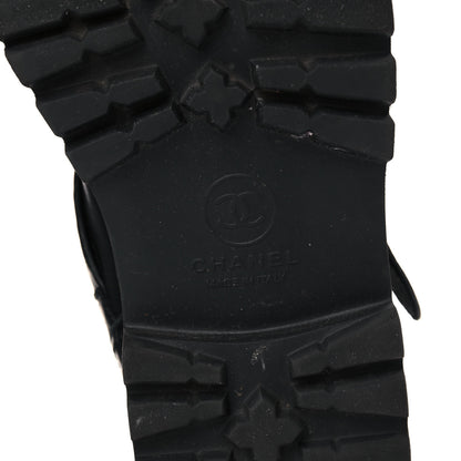 Chanel Calfskin Quilted Biker Boots 40.5 Black 6 of 12