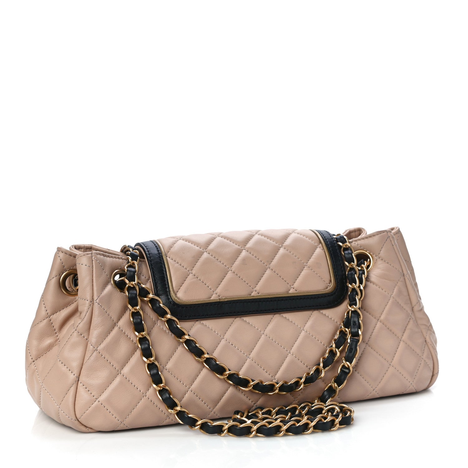 Chanel Lambskin Quilted East West Accordion Flap Beige 2 of 11