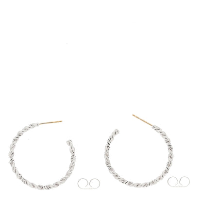 David Yurman Sterling Silver Belmont Curb Link Hoop Earrings 3 of 4