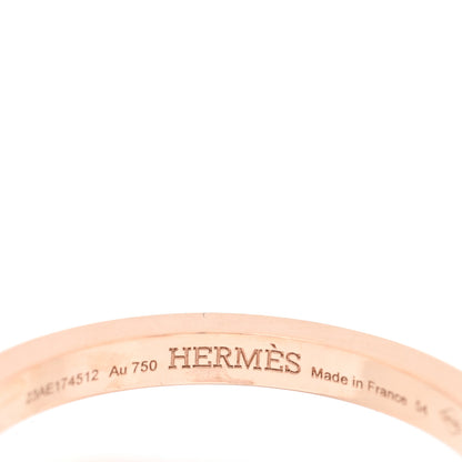Hermes 18K Rose Gold Diamond MM Chaine d'Ancre Contour Ring 54 6.75 4 of 5