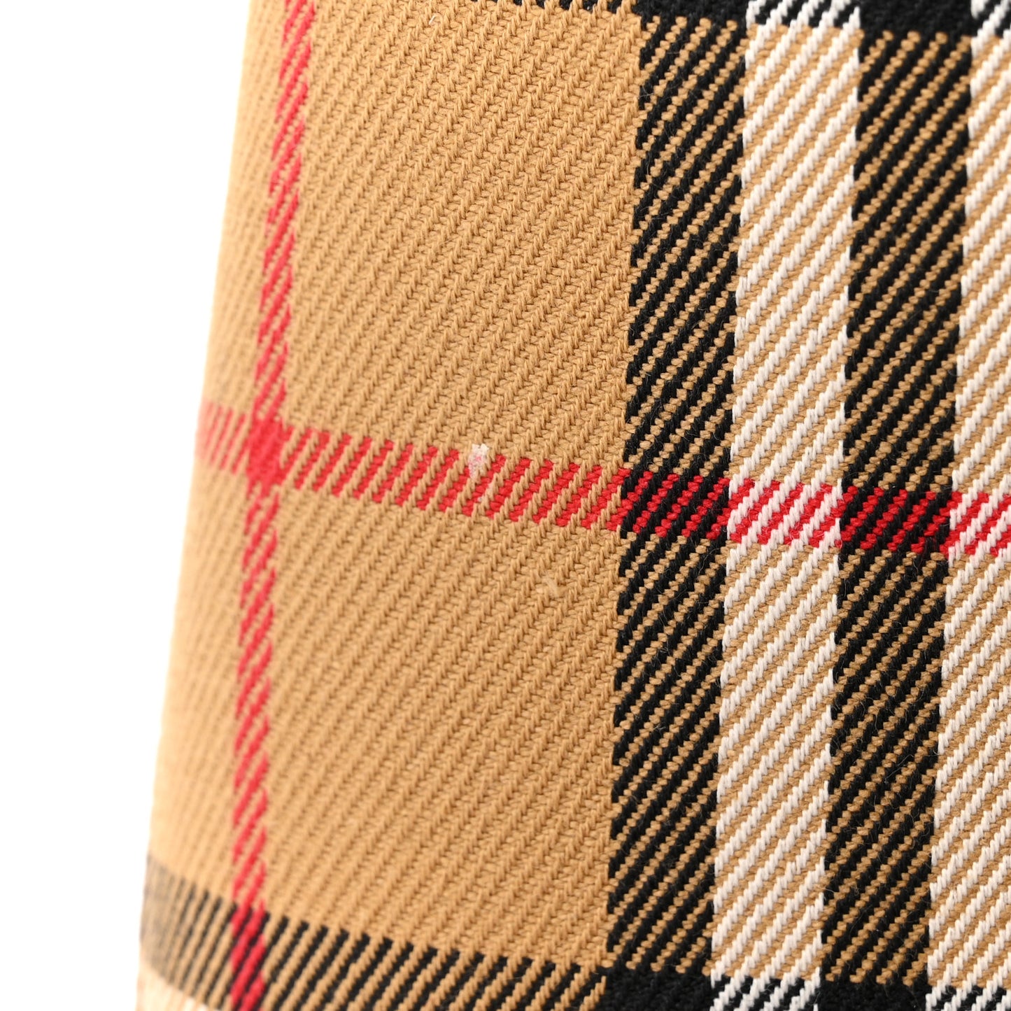 Goatskin Vintage Check Medium Banner Tote Black