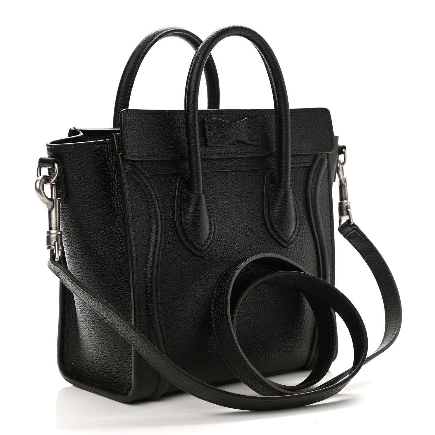 Drummed Calfskin Nano Luggage Black