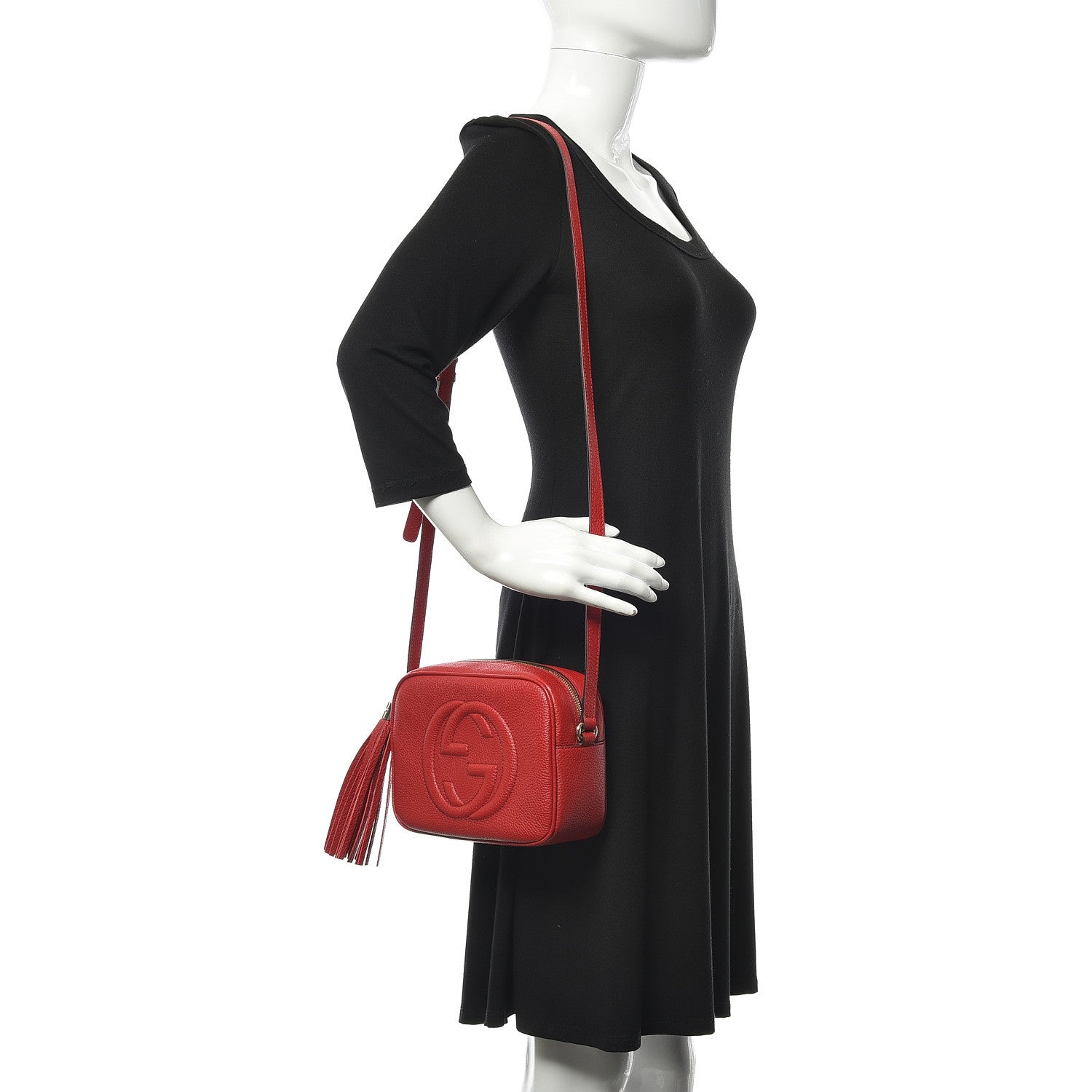 Gucci Pebbled Calfskin Small Soho Disco Bag Tabasco Red 2 of 10