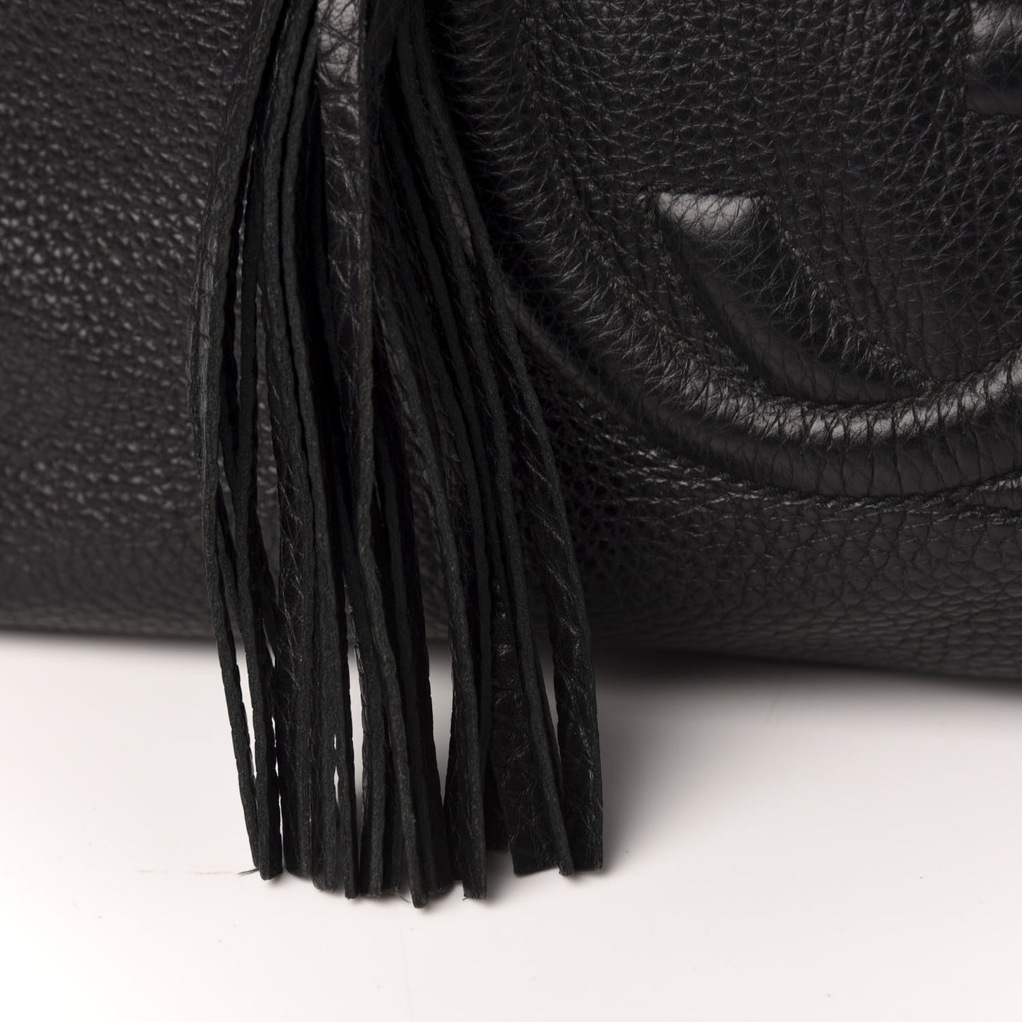 Pebbled Calfskin Medium Soho Chain Shoulder Bag Black